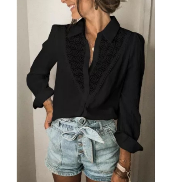 New boutique lace spliced cotton top - Picture 4 of 11